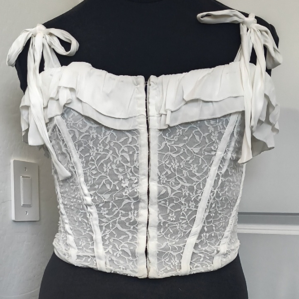 Forever 21 Plus 1X Elegant White Lace Women's Top